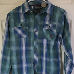U.S. Polo Assn. Green & Blue Plaid Button-Down Shirt